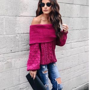 Berry - off the shoulder sweater